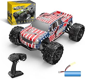 1/20 All Terrain RC Car, 20+KMH Monster Truck, 2.4Ghz Off-Road RC Vehicle with 1 Batteries, Suitable for Adults and Beginners, for Boys and Girls (Red)