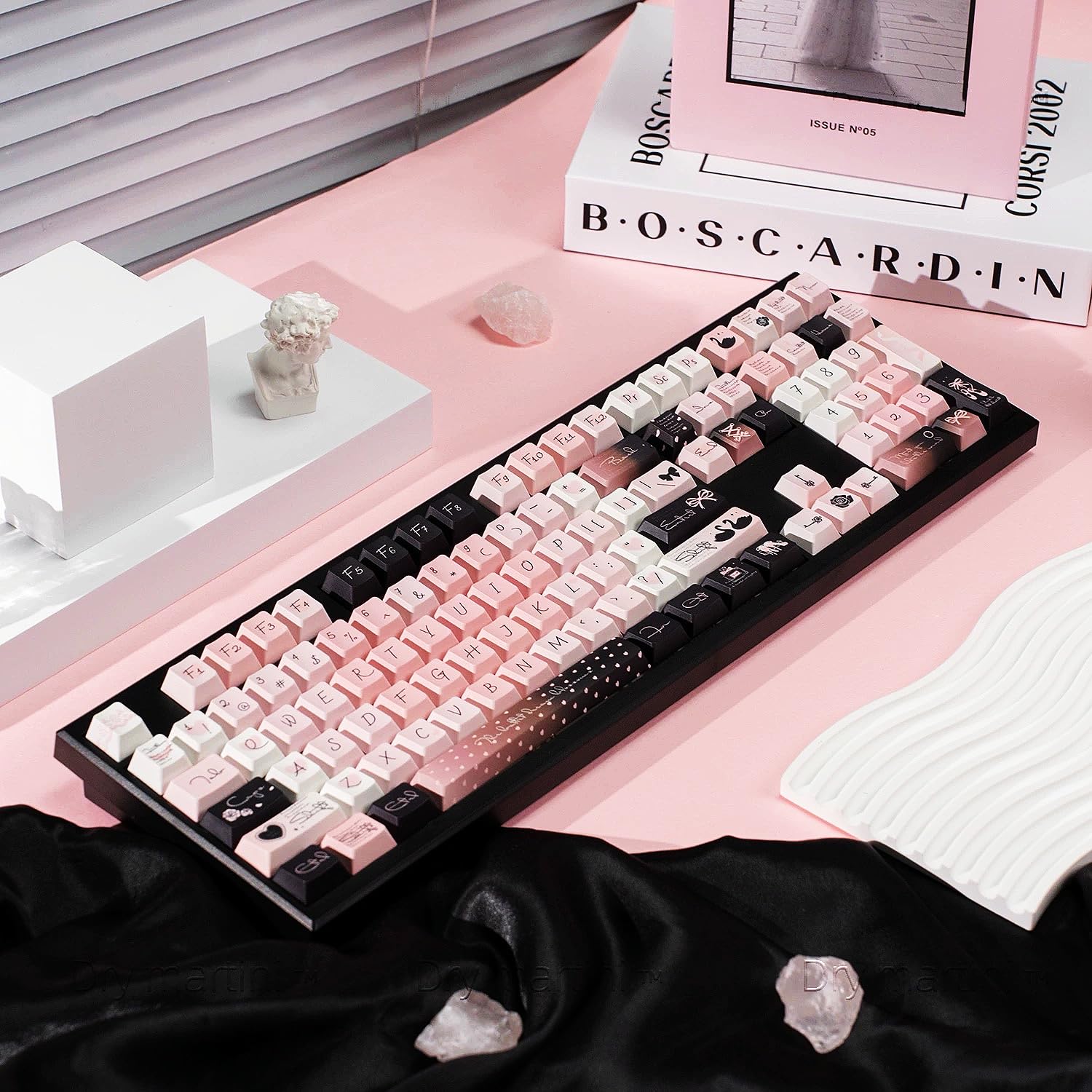 BOYI GMK108 - Kit de teclado Barebones, VIA/QMK con junta programable BT5.0/2.4GHz/Type-C con cable RGB retroiluminado de tamaño completo, kit de teclado mecánico de intercambio en caliente (negro)