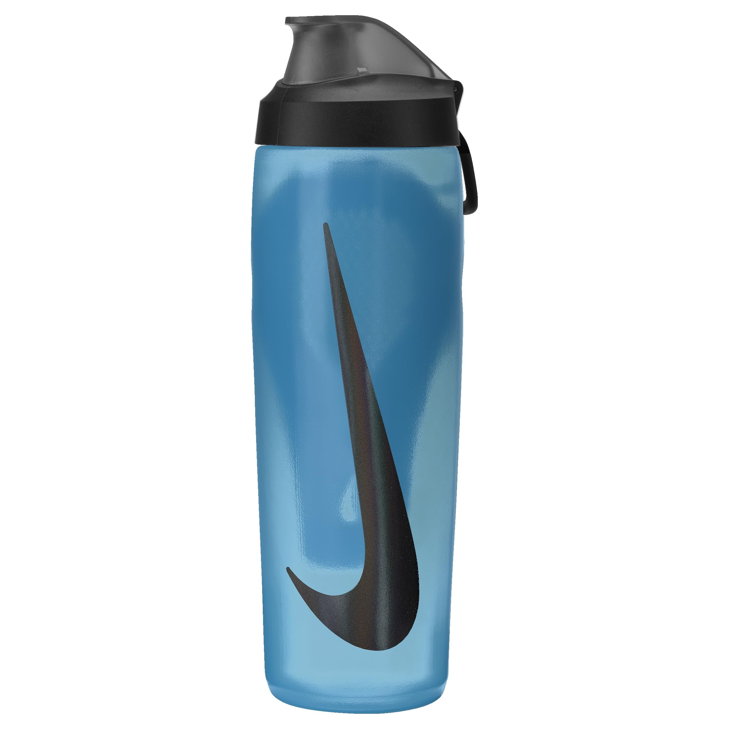 Nike Refuel Bottle Locking Lid 24oz 709 ml Water Bottle Sports Bottle Training Fitness Leakproof, Baltic Blue/Black/Black Iridescent