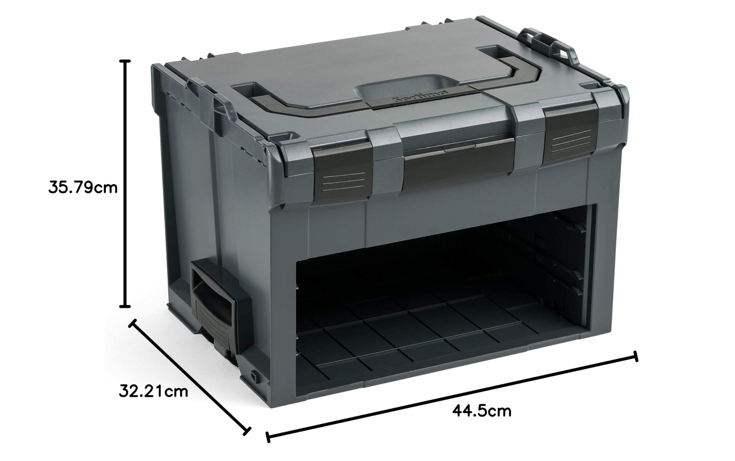 L-BOXX Sortimo walizka na elektronarzędzia LS-Boxx 306 w kolorze antracytowym | z pustym zestawem i-Boxx 72 i pustą szufladą LS 72 | L-BOXX walizka na elektronarzędzia pusta | Kompatybilna z LBoxx