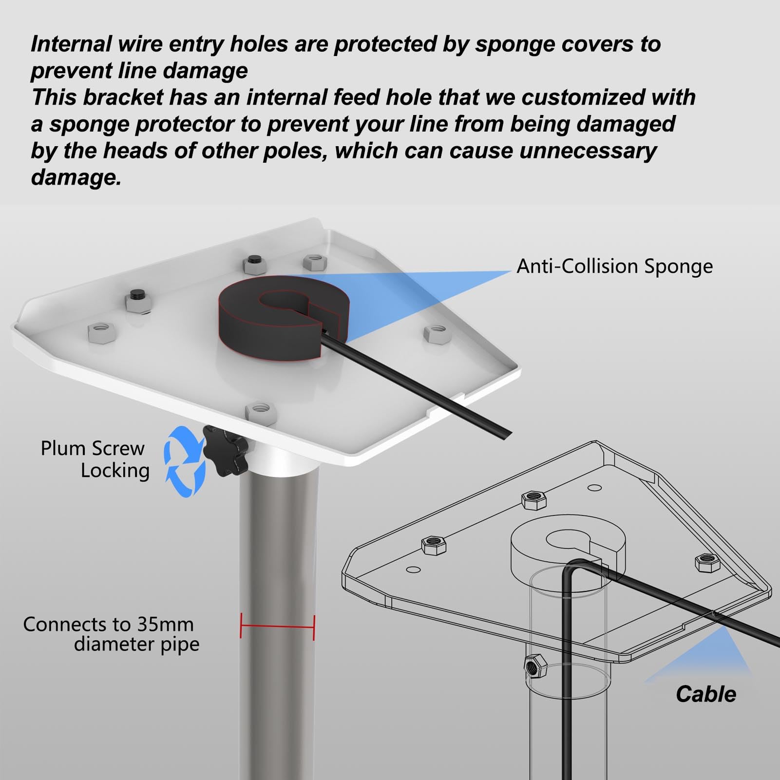 Adaptateur de Tuyau Gen 3, Kit de D'adaptateur de sur Poteau Support sur Poteau V3, Kit de Gen 3 pour Plat Standard