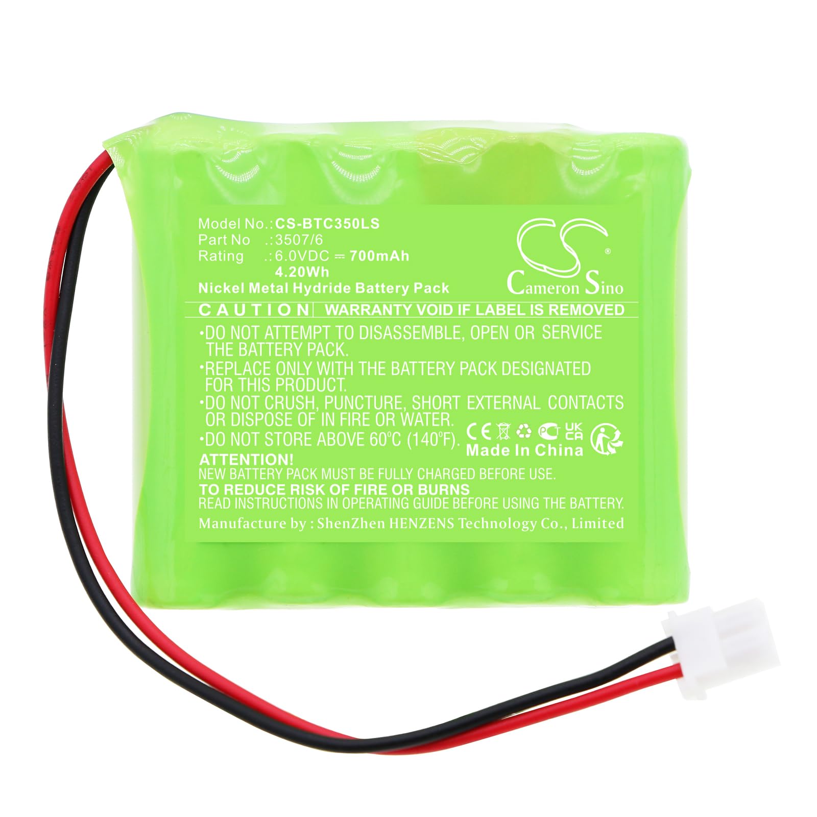 TECHTEK Batteria 700mAh compatibile con Bticino 3486, 3507/6, 4070, HC4070, HD4070, HS4070, N/NT/L4070 sostituisce 3507/6