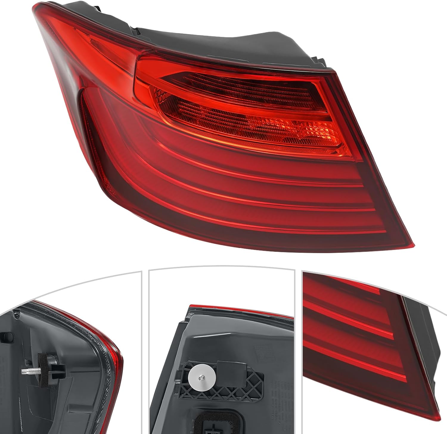 Tail Lights Assembly Compatible for 2014/2015/2016 BMW F10 5Series Left Driver Side Brake Stop LED Lamp, Parke Light Red Clear Lens (Left Driver Side)