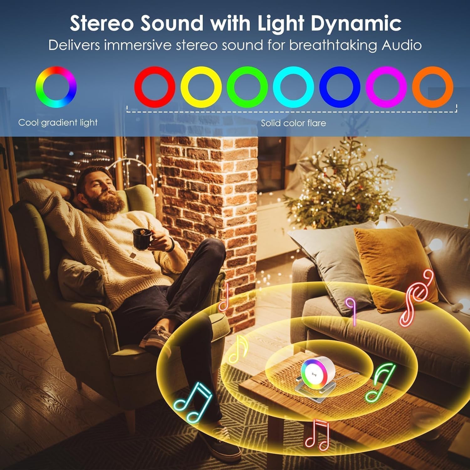 Qoosea 15 W Wireless Charger with Bluetooth Speaker and Night Light Induction Wireless Chargers with 5 RGB Light Modes Touch Dimmable Bedside Lamp Gifts for Women and Men