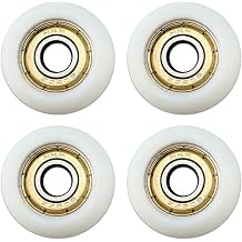 4Pcs Replacement Roller Wheels Fit for Aero Pilates Reformer Machine 1.26in 32mm Diameter & 0.315in 8mm Shaft Smooth and Quiet Gliding Roller Bearings Replacement Set White