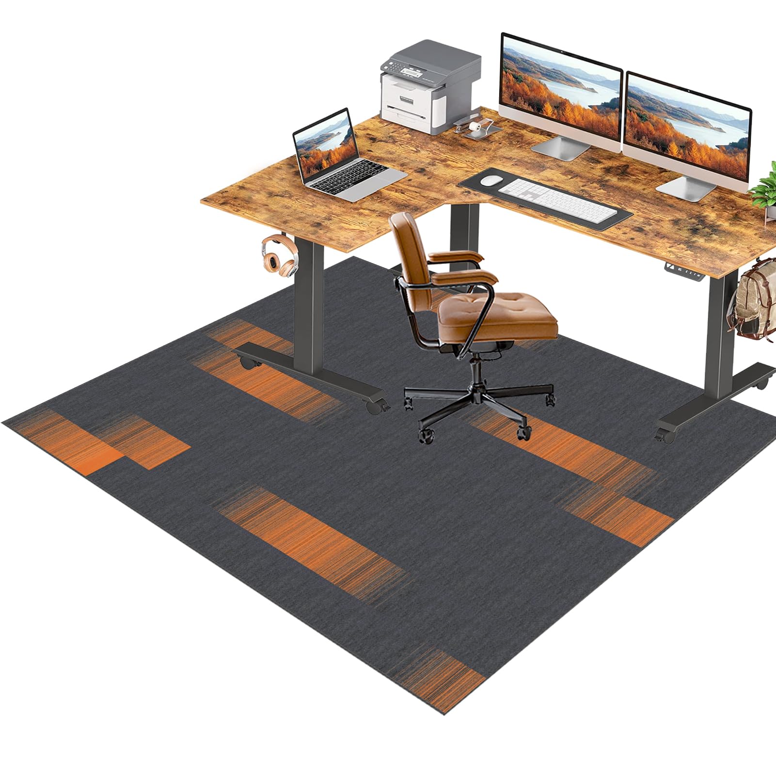 RxiBeFuw Gaming Chair Mat for Office - Gamers - Computer - Desk - Hardwood - Carpet Protector Chair Mat for Home and Office - 90 x 120 cm Non Slip Protective Chair Mat Carpet - Hard-Floor Chair Mats