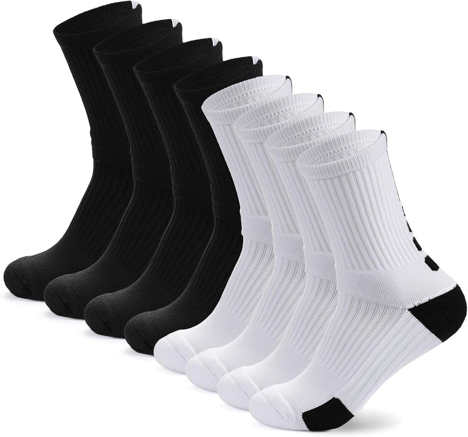 Basketball Socks for Men & Boys, Cushioned Athletic Sports Crew Socks for Youth Adult - Image 6