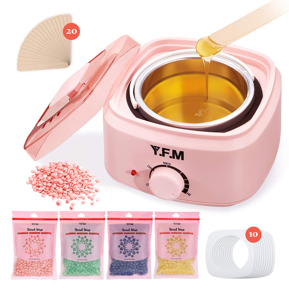 Buy Waxing Kit, Y.F.M 500cc Waxing Kit for Women and Men with 4 pack x