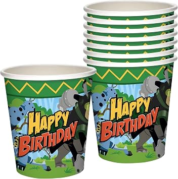 Treasures Gifted Officially Licensed Wild Kratts Birthday Party Supplies - 9oz Party Cups 16ct - Wild Kratts Birthday Decorations - Disposable Paper Cups