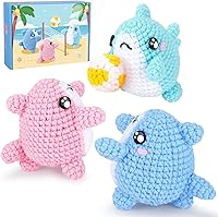 Vista 7 de Kit de ganchillo para principiantes – Kit de inicio de ganchillo de 4 piezas con tutoriales en video paso a paso, para adultos – Elefante, ratón