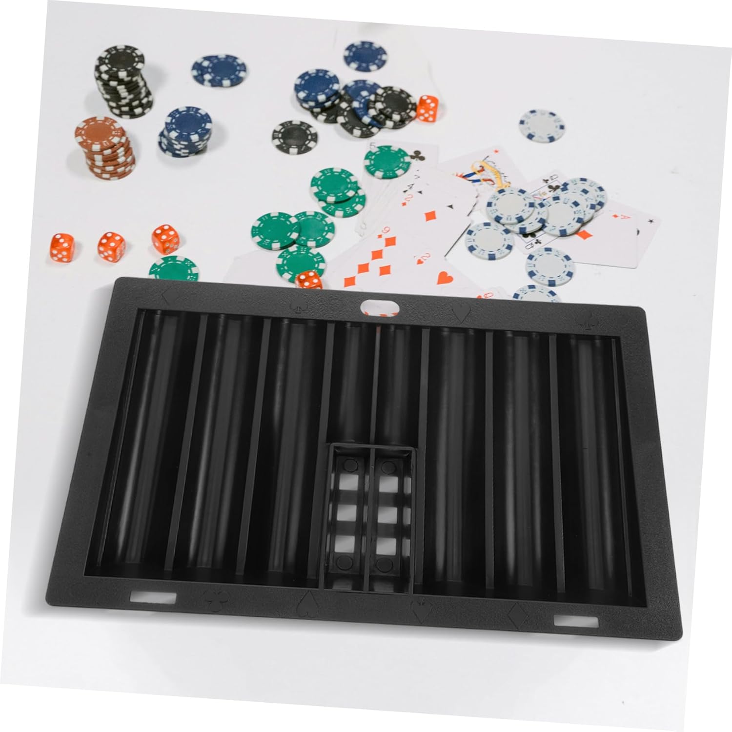 HANABASS 350pieces Portable Poker Chip Holder Multi-function Chip Box for Game Table Poker Racks