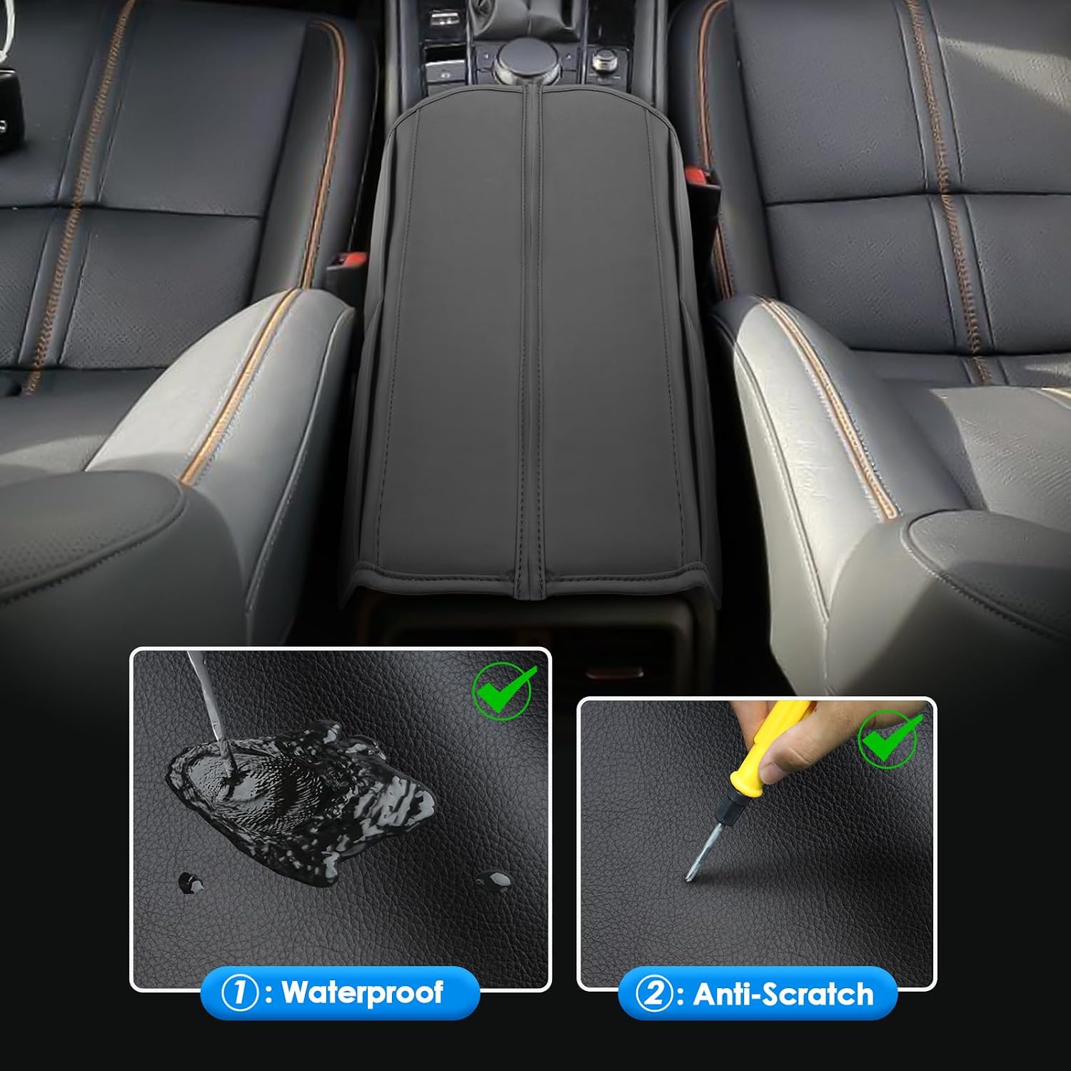 for 2023 2024 2025 2026 Mazda CX-50 Center Console Cover, (S/Turbo/Preferred/Premium) Cushion&Comfy Leather 2025 CX-50 Hybrid Armrest Cover 2026 CX-50 Interior Accessories (Padded)