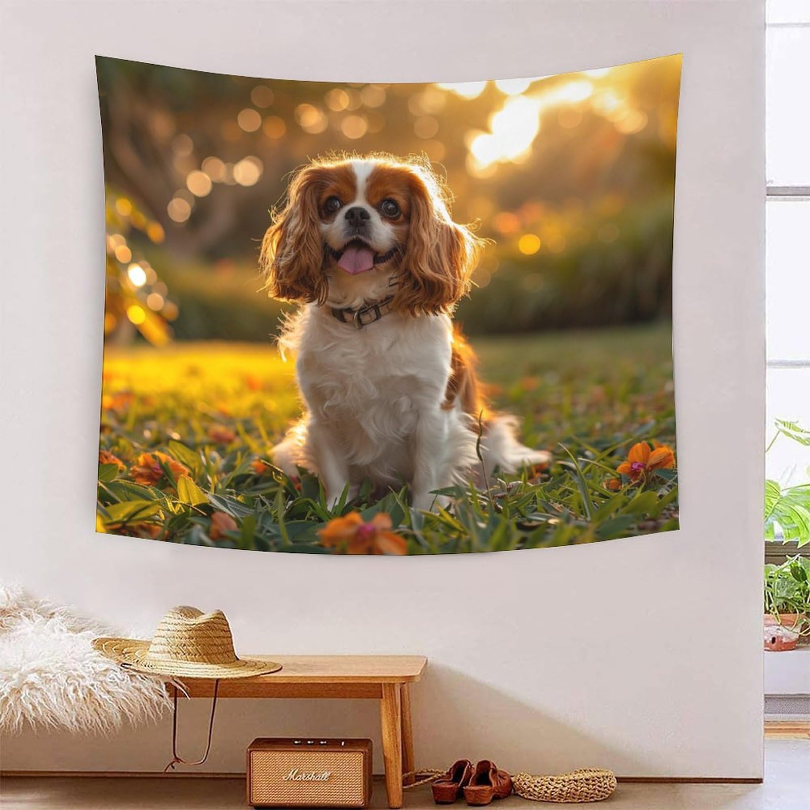 Impression 3D Shih Tzu tapisserie murale en polyester doux haute densité - 7