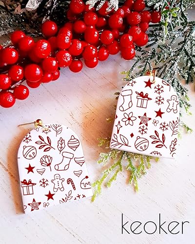 Miniatura 6 de Pantalla de seda navideña para arcilla polimérica, plantillas de pantalla de seda de Navidad para arcilla polimérica, impresión en arcilla y otras