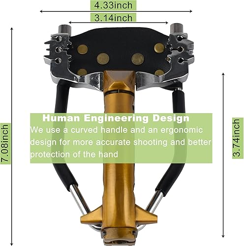 Miniatura 2 de Slingshot,Wrist Support Rocket Fishing and Hunting,Dual Purpose Slingshot for Hunting Hand Oro izquierdo.