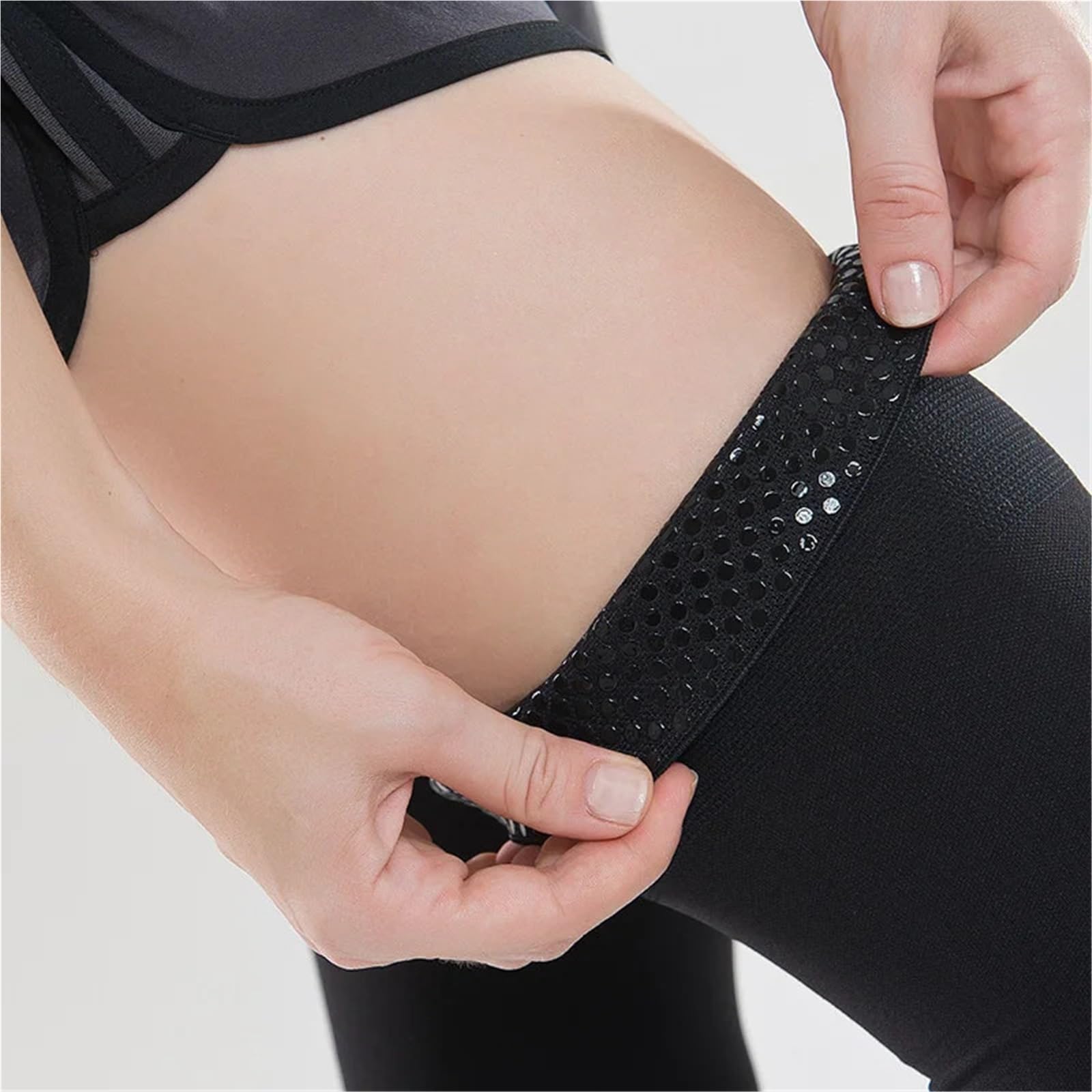 Calze Antitrombo 2 Calze a Compressione S-2XL 20-30 mmHg Elastiche for Allattamento a Graduata(Close Toe-Black,XL)