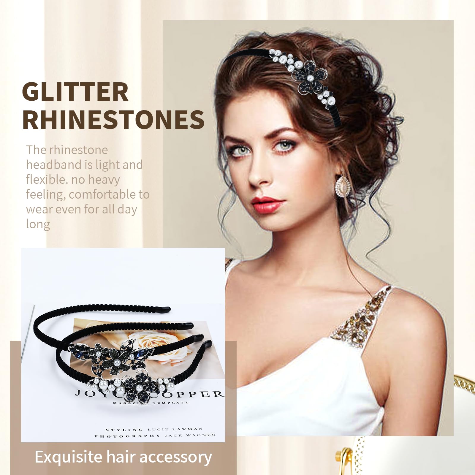 Amazon.com : Lawie 8 Pack Rhinestone Flower Butterfly  display picture 1