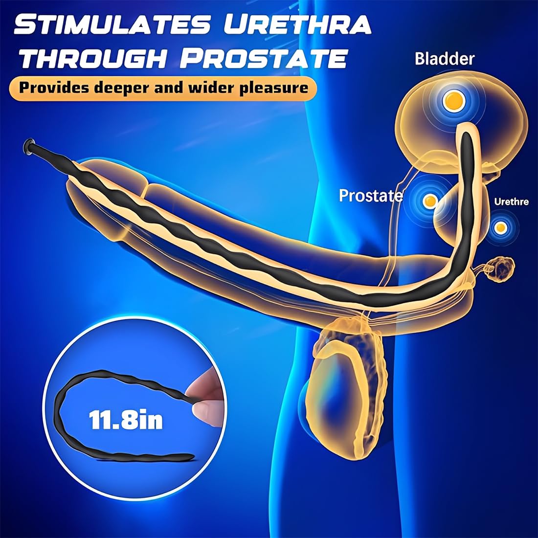 4 Dilatatori per Uomini, Dilatatori in Silicone, Sondaggi Uretrali Flessibili per Stimolazione e Massaggio Prostatico, Silicone Morbido per Uso Sicuro