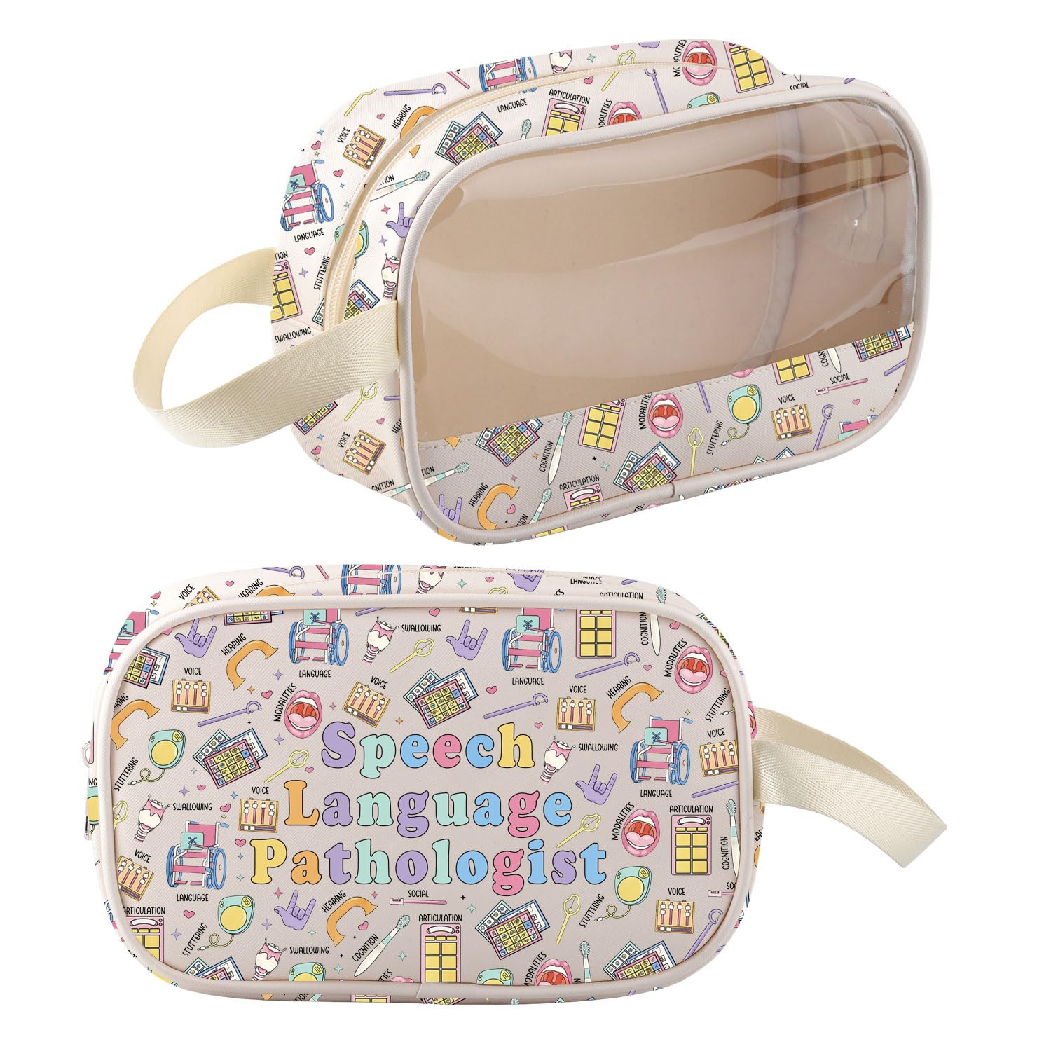 Speech Language Pathologist Gifts Makeup Bag Speech Therapy Gifts for Speech Therapists Cosmetic Bag SLP Gifts Cosmetic Bag