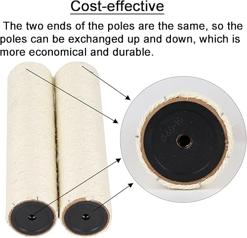 Miniatura 3 de Poste rascador de árbol para gatos, piezas de poste de sisal para torre de gato (M10, 11.81 pulgadas11.8 in)