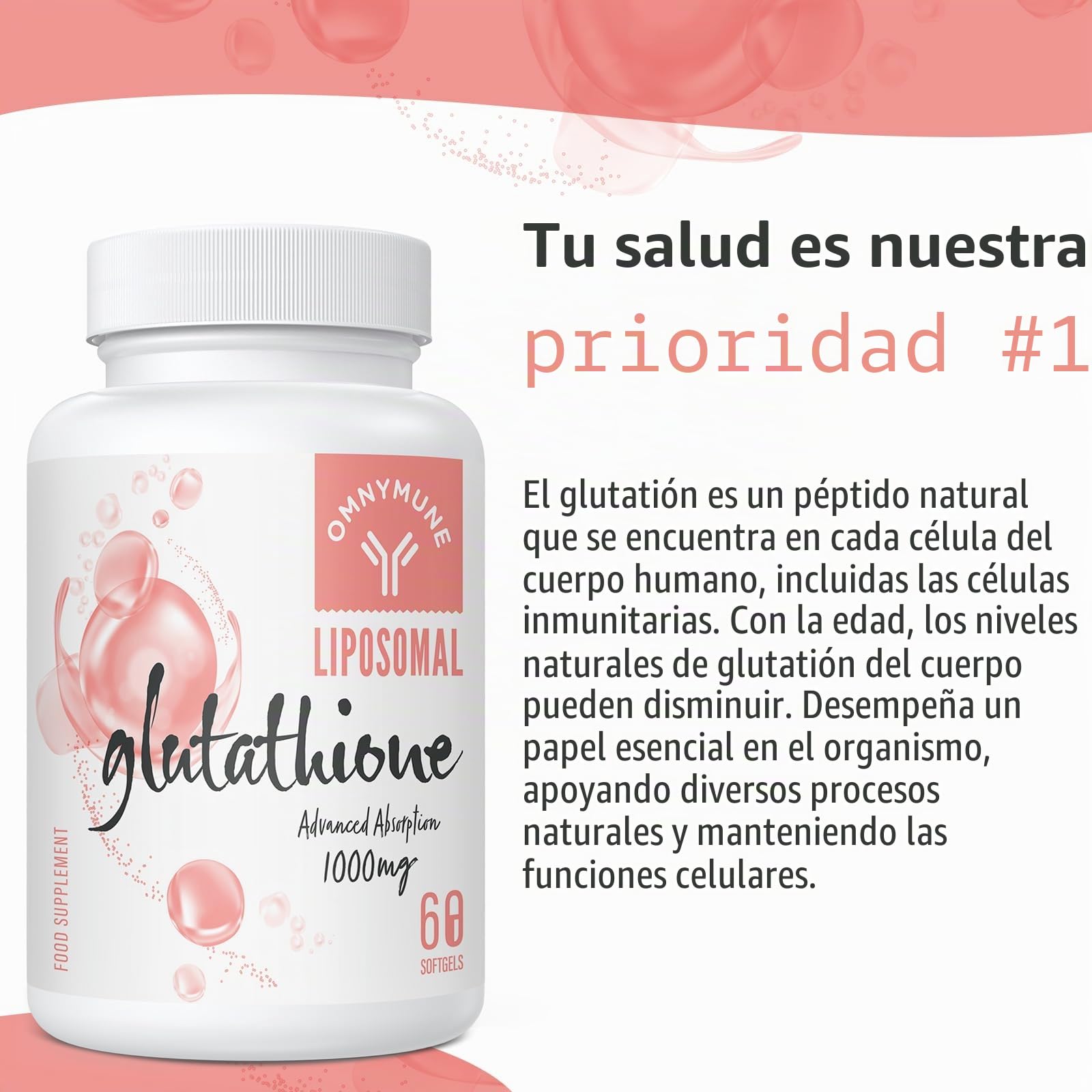 liposomal glutathione softgels 1000mg para que sirve Glutatión 1000 mg, Cápsulas Blandas De L-Glutatión Reducido Con Vitamina C Y Ácido Hialurónico, Sin Gluten, No Ogm, 180 Cápsulas Salud y cuidado personal Codeage Liposomal Glutathione offers 1 Liposomal Glutathione 1000 mg.