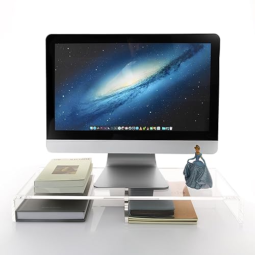 Premium Acrylic Clear Monitor Riser Laptop/PC/Multimedia Monitor Stand for Home
