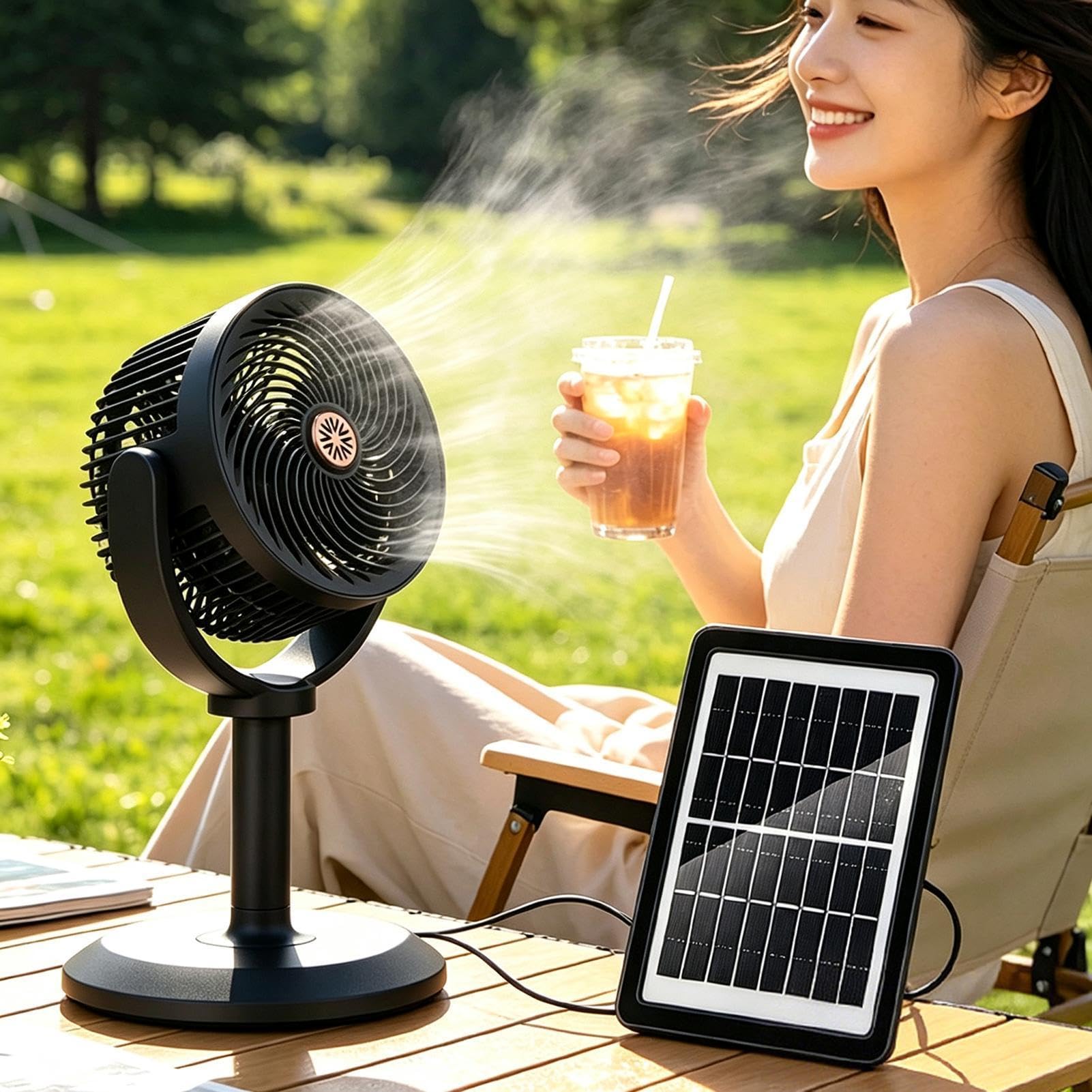 Ventiladores De Pie Solares Para El Hogar Ajustable Bajo Ruido Recargable | Ventilador Solar De Suelo Vertical para usar en Patio, Dormitorio, Salón, Residencia, Oficina, Cam