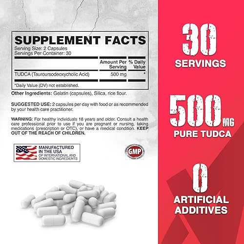 Miniatura 4 de Apollon Nutrition TUDCA  Soporte prémium para el hígado y la vesícula biliar, sales biliares, desintoxicación, limpieza, para hombres y mujeres  60