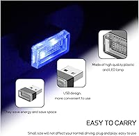Vista 3 de 4 lámparas LED USB para el interior del automóvil, mini luz nocturna LED portátil, kit de iluminación ambiental de interfaz USB enchufable