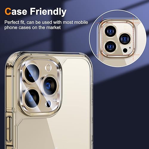 Miniatura 317 de UniqueMe [Paquete de 3 protectores de lente de cámara compatibles con iPhone 14 Pro Max/iPhone 14 Pro, vidrio templado, [compatible con fundas]