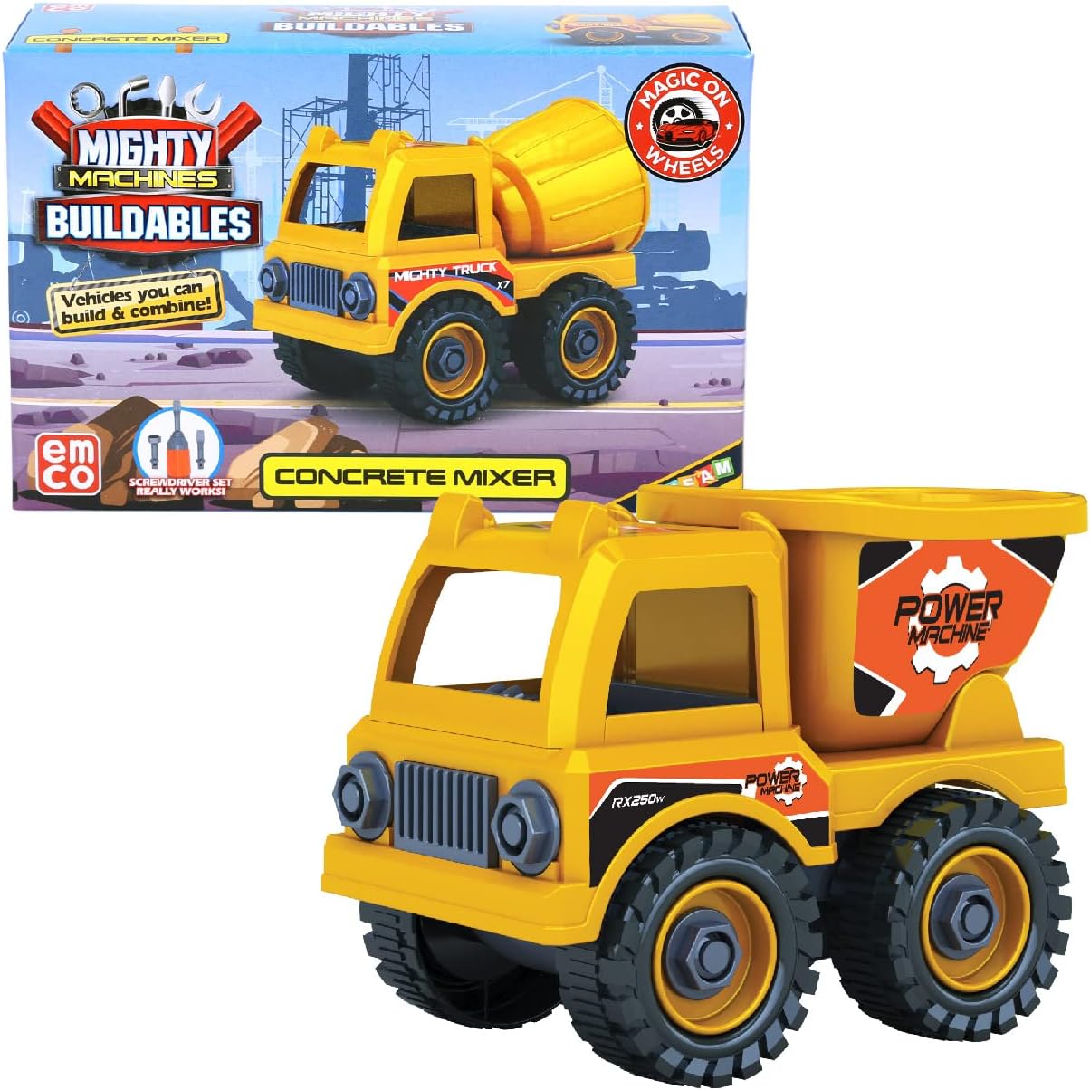 Mighty Machines Buildables -Dump Truck|Build&Combine Vehicle|Easy to Build Pull Back&Friction Vehicle|Develop Motor&Cognitive Skills for Kids 3+|Role Play Toy|Birthday&Return Gift|Made in India,Multi