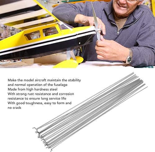 Miniatura 5 de Varillas de empuje de avión a control remoto, 100 varillas de empuje de acero de alta dureza Z de alta dureza de 7.874 in de prevención para