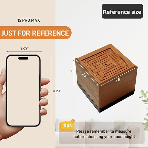 Miniatura 53 de Bed Risers, Furniture Raise Blocks, 2,3 or 4 inch Stilts Heavy Duty for Bed Couch Desk Sofa Table Lifts, Furniture Legs Lifters Support up to 1300