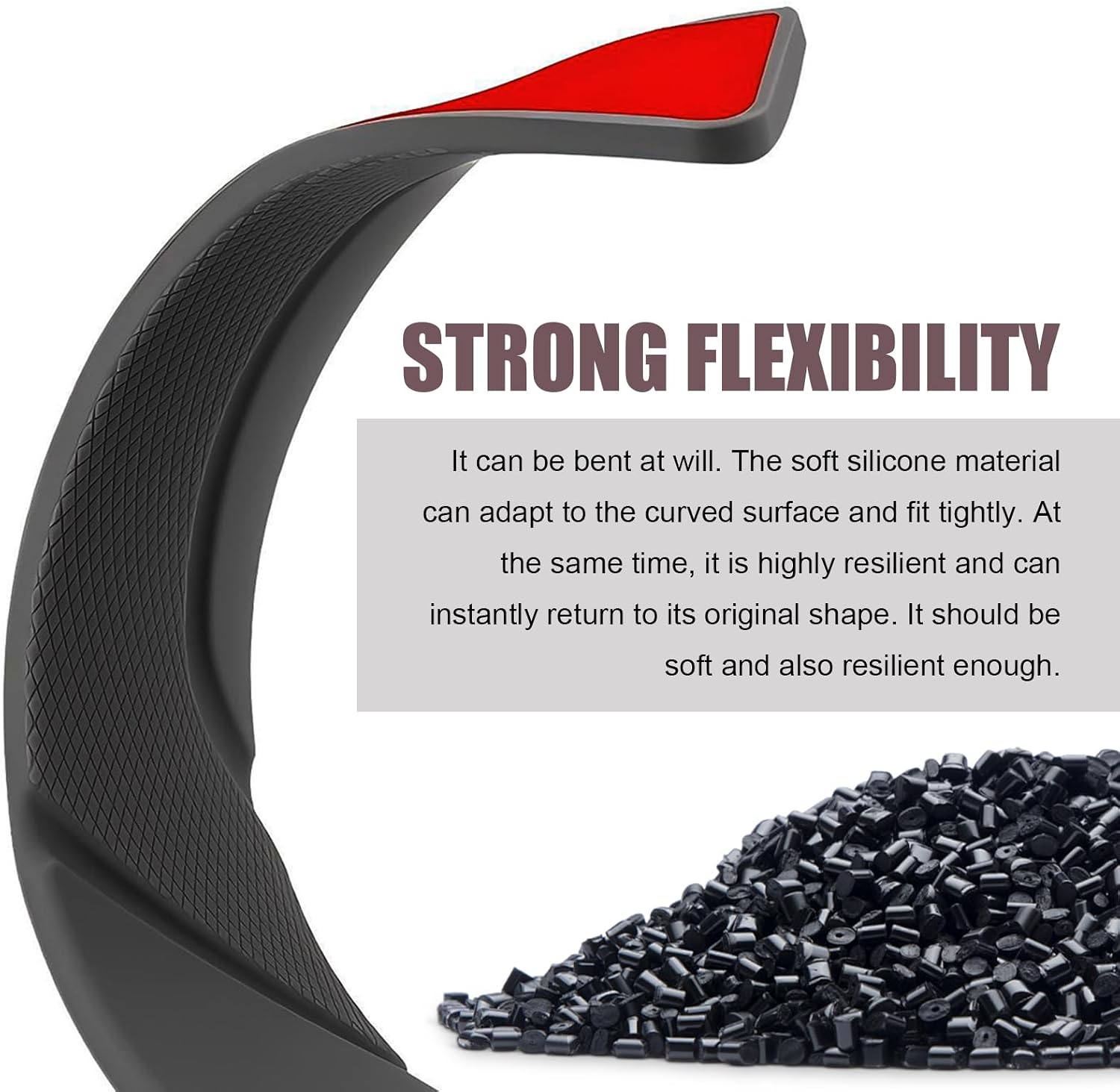 2 PCS Wheel Tire Eyebrow Strips, Silicone Auto Fender Flare Anti Collision Strips, Modified Wheel Well Trim Decal Protector, Universal Car Fender Potector for Auto Body Edge, Bumper (Black)
