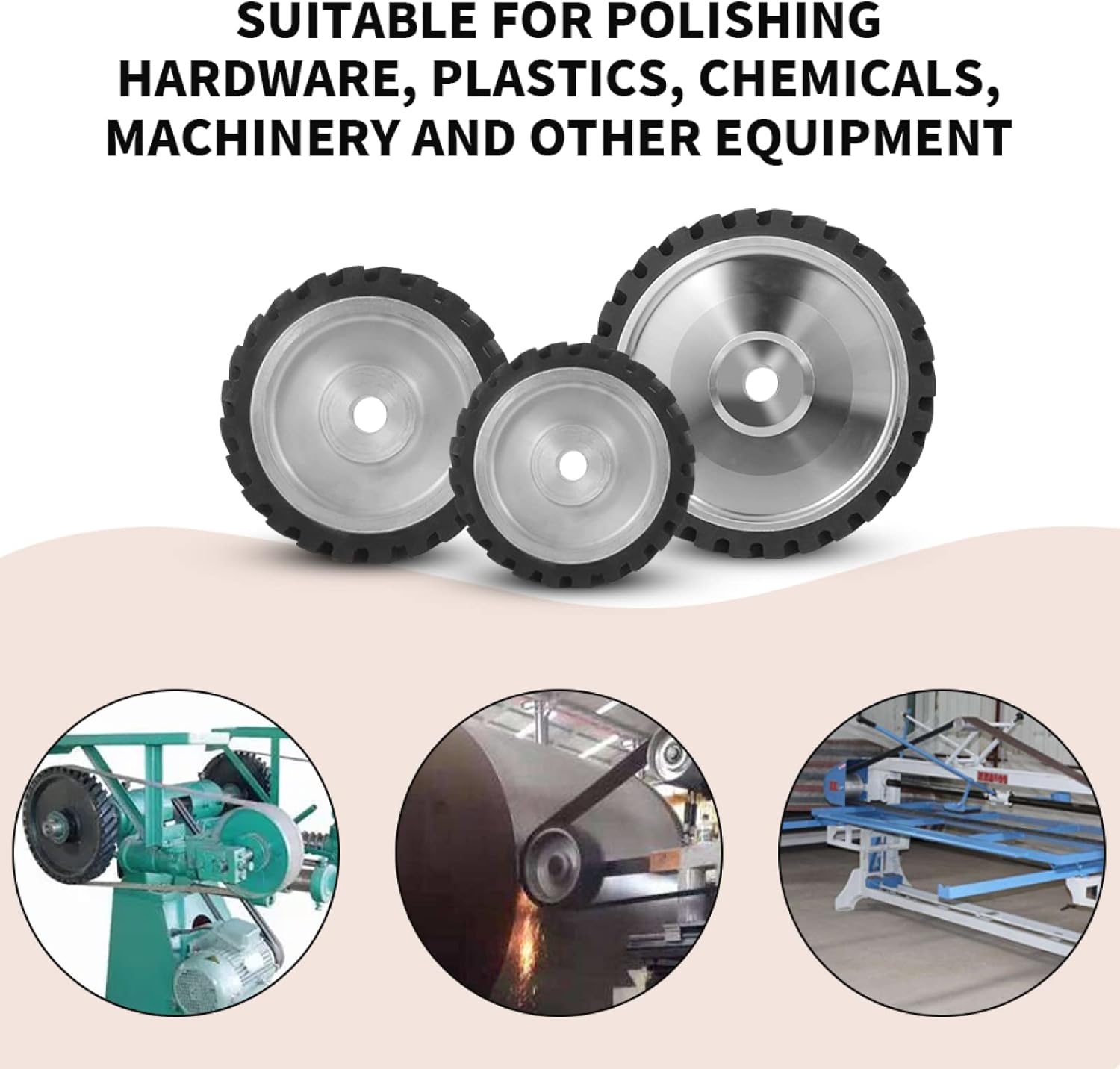 150/200/250mm 鋸歯状ベルト グラインダー コンタクト ホイール 研磨サンディング ベルト用ラバー ディスク 6206