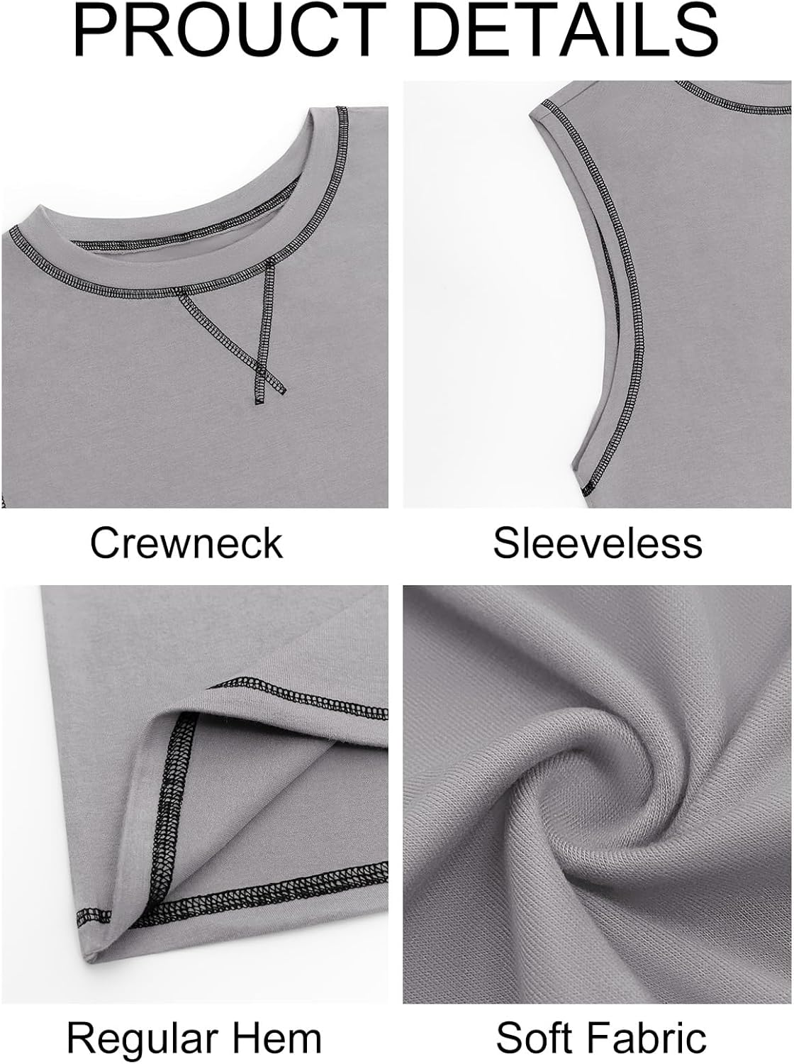 Runcati Mens Workout Tank Tops Sleeveless Casual Crewneck Beach T Shirt Muscle Athletic Gym Running Tee - Image 5