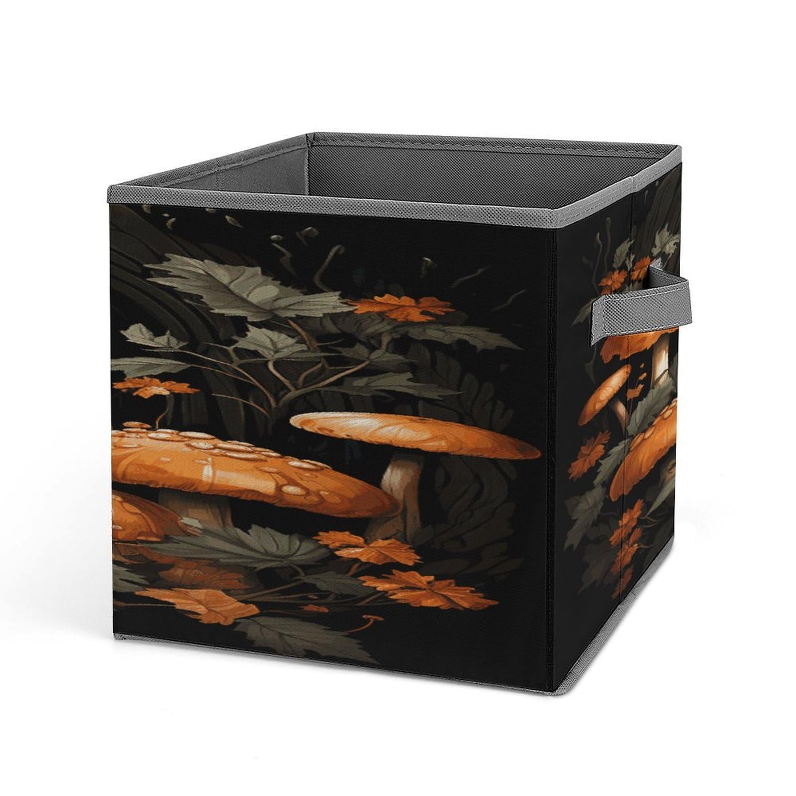 VstaDank Rabbit with Mushrooms Storage Bin Collapsible Storage Cubes Organizer Oxford Cloth Storage Box with Dual Handles Large Stackable Closet Storage Bins for Sheets Hat Sweater
