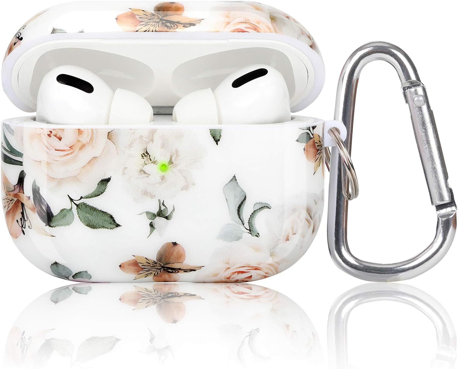AirPods Pro 2nd Generation/1st Generation Case-KOREDA Cute Printed Design Hard Case for Airpods Pro 2, Shockproof Protective Cover for Airpods Pro (2023/2022/2019) with Keychain for Girls Women Men
