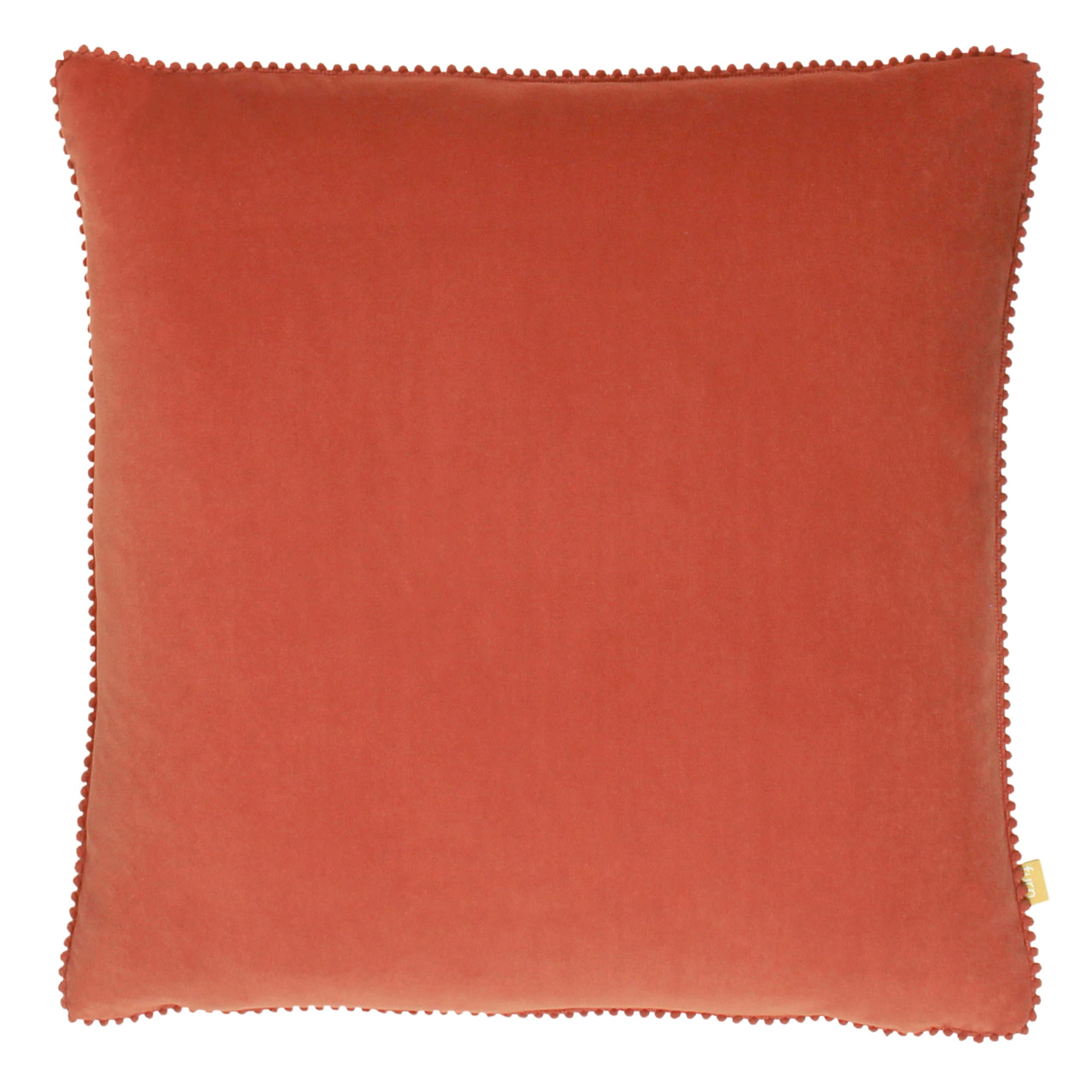 furn. - Cushion - Grey Velvet - Pom-Pom Trim