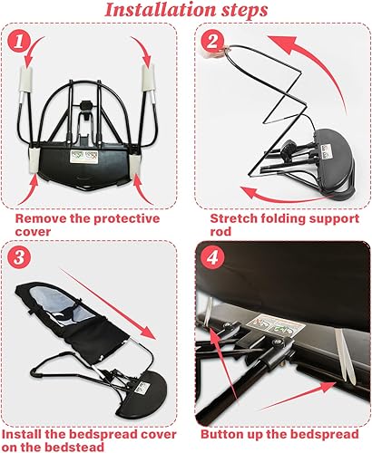 Miniatura 3 de VARONGHKOO Silla mecedora para perros y gatos con funda extraíble y lavable, 4 modos de ajustes, silla plegable para perros pequeños, cama plegable