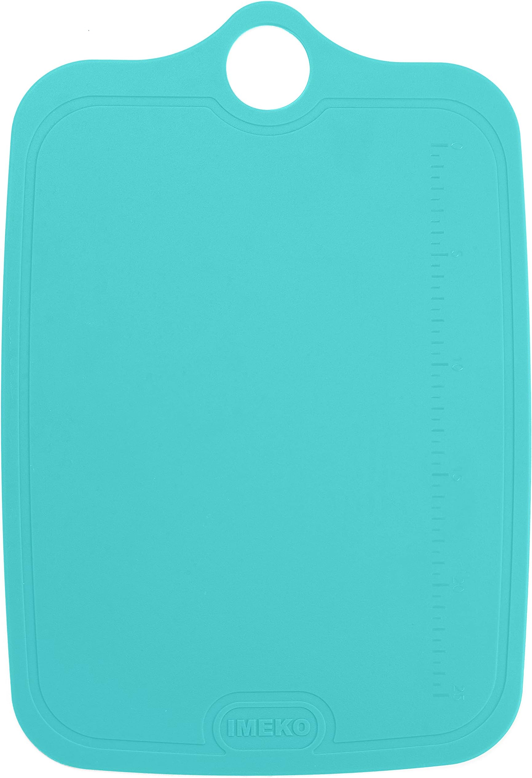 IMEKO TPU Cutting Board, BPA Free, Knife Friendly, Flexible, Dishwasher Friendly, Space Saving, Ergonomic Design, Chopping Mat - Turquoise - Size: Medium 13.7" x 9.4"- W: 10 oz.