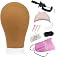 Leeven 21 Inch Brown Canvas Wig Head for Wig Making Canvas Mannequin Head with Clamp Accessories for Styling /Display /Hat