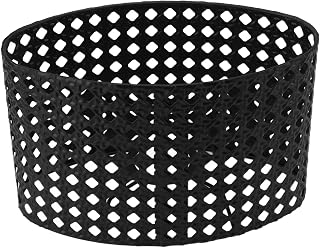 Metal Lamp Shade, E27 E14 Clip On Lampshade Engraving Hollow Lampshade, Oval Lampshade Shade Shade Etching Small Lampshade for Table Lamp Floor Light Caliber (Black)