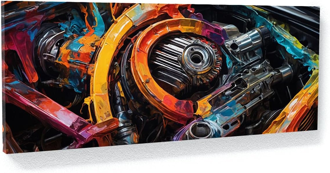 Sense Canvas Automotive Mechanical Vividness 84 Canvas Art - Home Decor Wall Art Print Poster Painting Large 40x16 / 0.75"