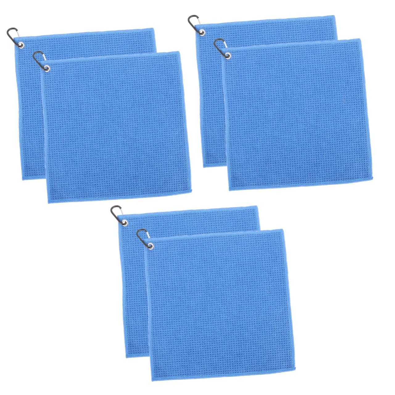 Serviettes de golf microfibres fin des rainures encrassées essuie-club noir 6pcs