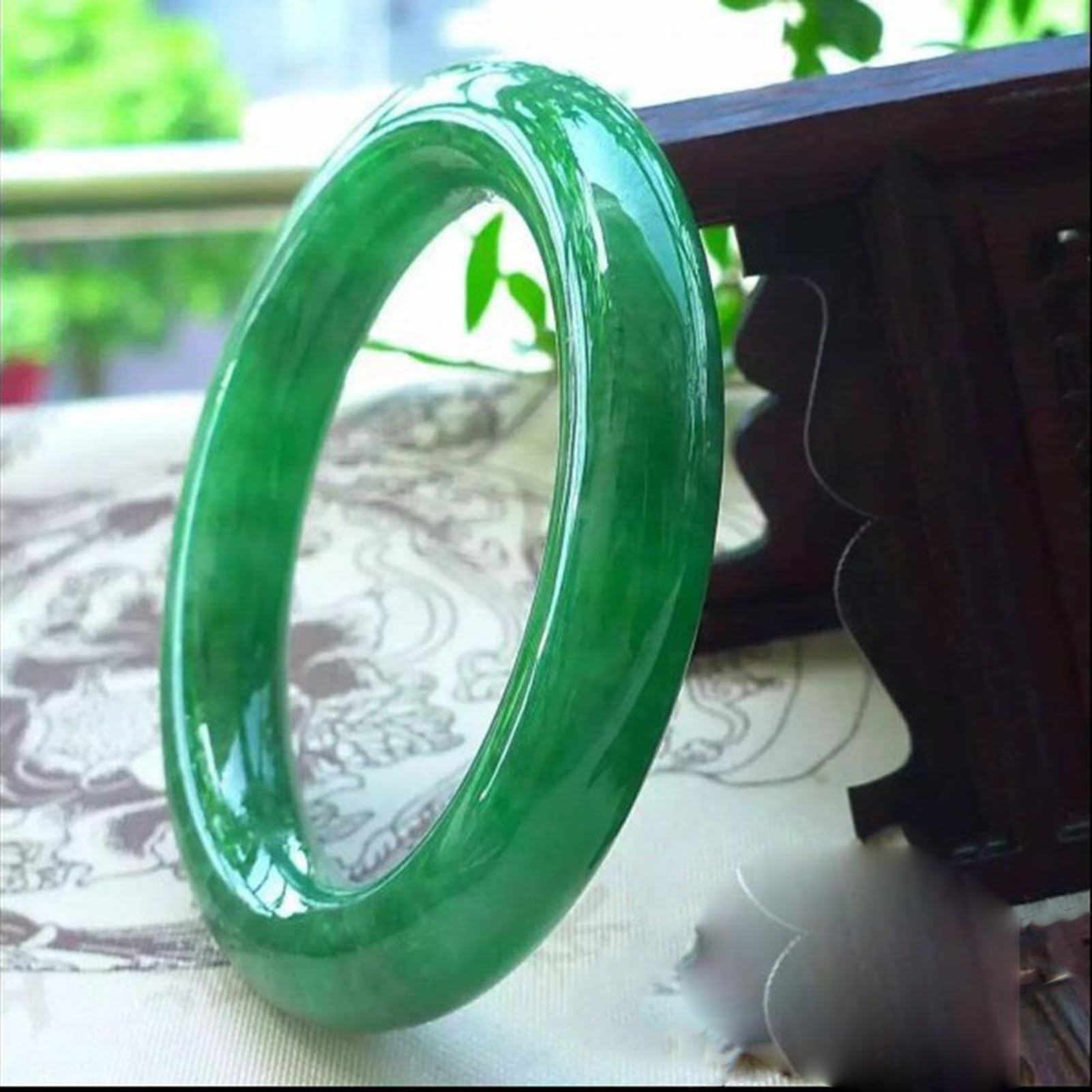 Bracciale in giada verde ghiaccio naturale Bracciale rotondo in giada smeraldo birmana Bracciale Feng Shui Ricchezza per uomo Donna con certificato Regali di gioielli