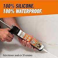 Vista 5 de Gorilla Sellador de silicona impermeable para calafatear y sellar, cartucho de 10 onzas (paquete de 1), sellador de calafateo blanco para cocina