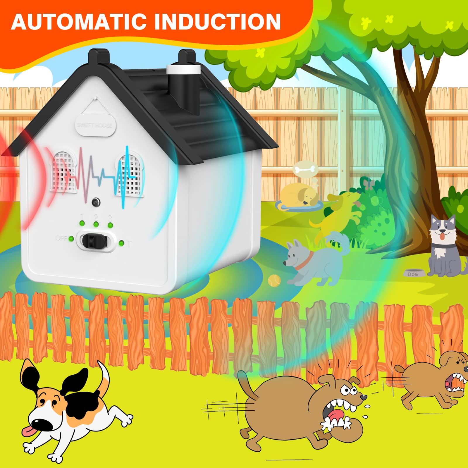 4 Frequency Dog Barking Control Devices Up to 50 Ft Range Dog Training & Behavior Aids, Ultrasonic Dog Barking Deterrent Devices Weatherproof, Dog Silencer Anti Barking Device Safe for Humans & Dogs