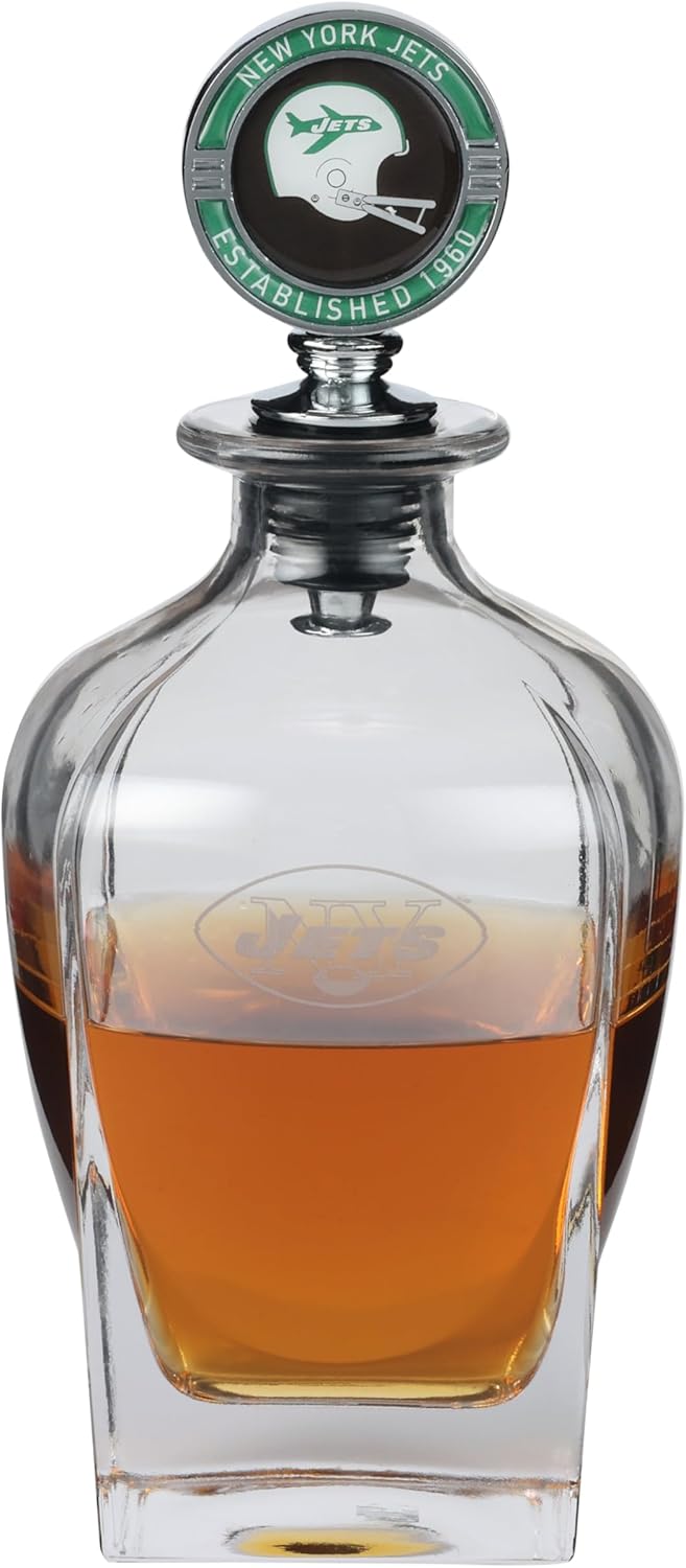 The Memory Company Officially Licensed NFL Team Spirit Decanter Set - Premium Glass Decanter with Team Mascot Stopper, 750ml Capacity, Official NFL Licensed Bar Collection, Whiskey Bourbon Gift