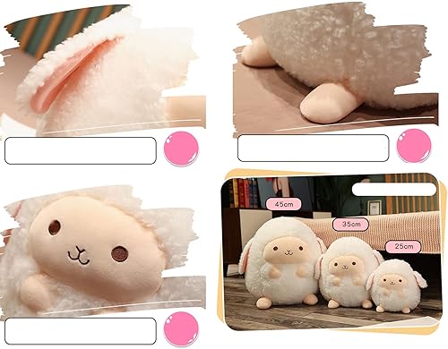 Miniatura 4 de TONGSONG Almohada de peluche de ovejas de 9 pulgadas, almohada de cordero, regalo de anime abrazable para niños y amantes en cumpleaños, San